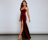 Vega Formal High Slit Velvet Dress