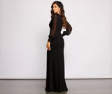 Veronica Front Slit Crepe Formal Dress