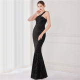 Victoria Formal One-Shoulder Sequined Fishtail Dress