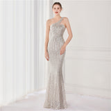 Victoria Formal One-Shoulder Sequined Fishtail Dress