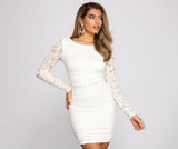 Victoria Open-Back Lace Mini Dress