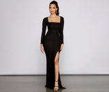 Viv Formal High Slit Glitter Dress