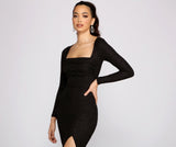 Viv Formal High Slit Glitter Dress