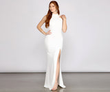 Vivienne Formal High Slit Crepe Dress