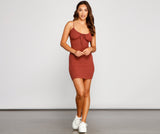 What's The Scoop Ribbed Knit Mini Dress