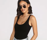 What's The Scoop Ribbed Tank Bodysuit