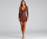 With A Twist Long Sleeve Mini Dress