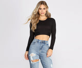 Wrap Waist Ribbed Crop Top