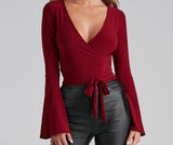 Wrapped In Chic Bell Sleeve Top