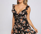 Wrapped In Florals Chiffon Skater Dress