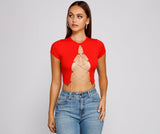 Wrapped In Luxe Rhinestone Crop Top