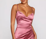 Wrapped In Sleek Satin Mini Dress