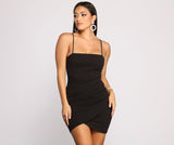 Wrapped In Stylish Crepe Mini Dress