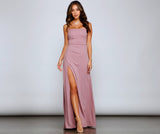 Wren Formal Ruched Crepe Dress