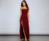 Wren Formal Ruched Crepe Dress