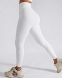 Ribbed Hip Lift High Waist Belly Peach Stretch Yoga Pants-curvy-faja