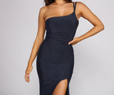 Yuri One Shoulder Lurex Dress