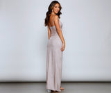 Zenni Formal High Slit Glitter Dress