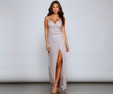 Zenni Formal High Slit Glitter Dress