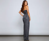 Zenni Formal High Slit Glitter Dress