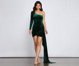 Zhuri Formal One Shoulder Velvet Dress