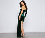 Zhuri Formal One Shoulder Velvet Dress