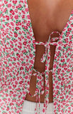 Zoey Pink Floral Tie Long Sleeve Top