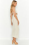 Zuri Beige Crochet Knit Maxi Dress