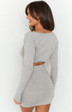 Zuri Grey Knit Dress With Bolero