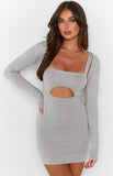 Zuri Grey Knit Dress With Bolero