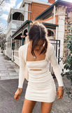 Zuri Knit Dress with Bolero Cream