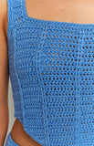 Zyler Blue Crochet Corset Top