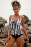 Zig Zag Feminine Tankini Set